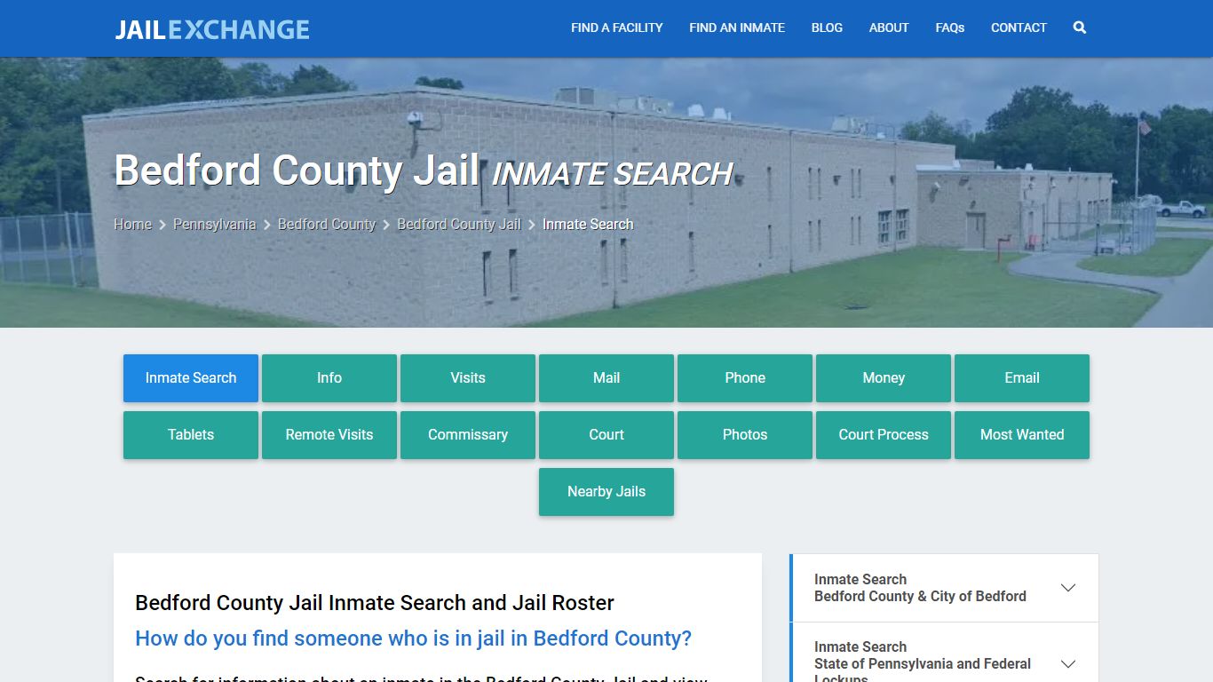 Inmate Search: Roster & Mugshots - Bedford County Jail, PA