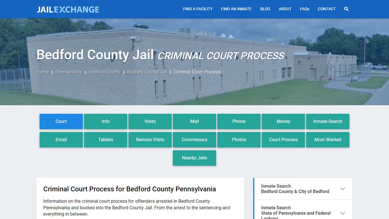 Bedford County Jail Criminal Court Process - Jail Exchange